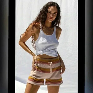 Jen's Pirate Booty Chill Out Shorts in Swiss Alp Stripe NEW WITH TAG Size S